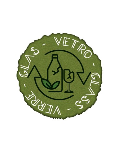 Etichetta autoadesiva raccolta differenziata vetro vinile in verde Medial Intern 711903