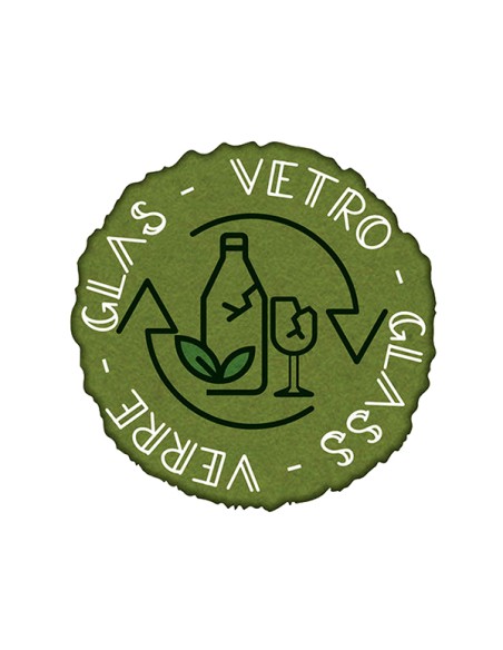 Etichetta autoadesiva raccolta differenziata vetro vinile in verde Medial Intern 711903