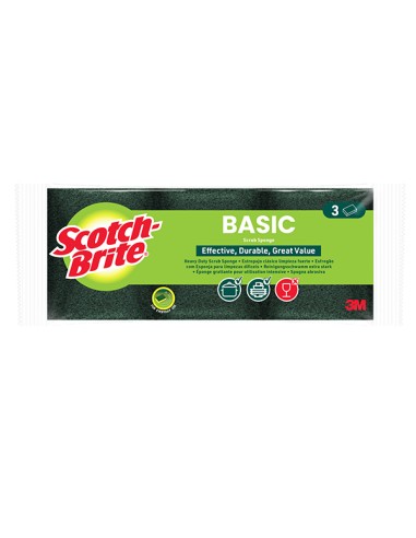 PACK 3 Spugne abrasive Basic SCOTCH BRITE® 7100359672 3M PANNI e SPUGNE