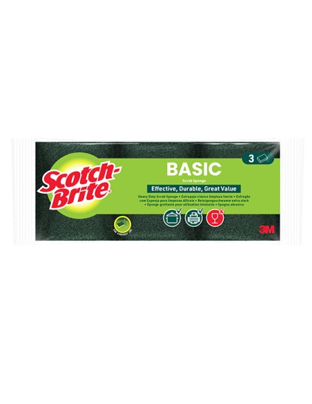 PACK 3 Spugne abrasive Basic SCOTCH BRITE® 7100359672 3M PANNI e SPUGNE
