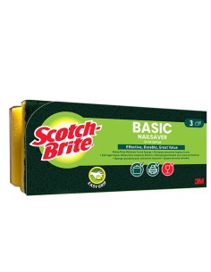 PACK 3 Spugne abrasive Basic salvadita SCOTCH BRITE® 7100360083 3M PANNI e SPUGNE