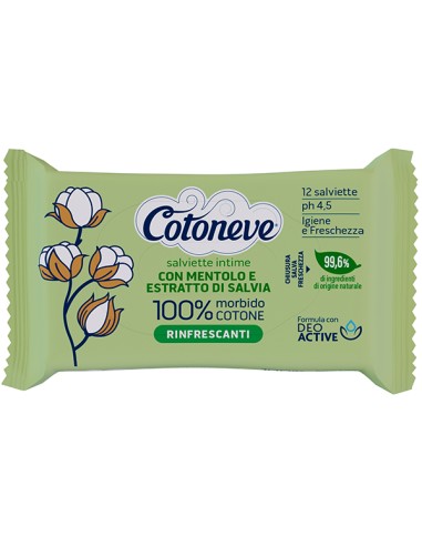 Busta da 12 salviette intime biodegradabili rinfrescanti Cotoneve 3675CV COTONEVE SALVIETTE E FAZZOLETTI