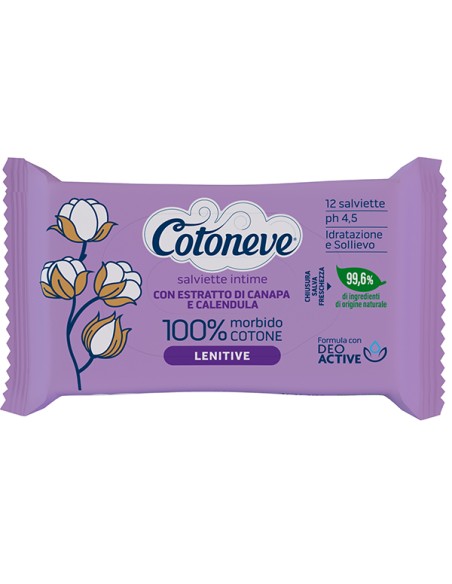 Busta da 12 salviette intime biodegradabili lenitive Cotoneve 3676CV COTONEVE SALVIETTE E FAZZOLETTI