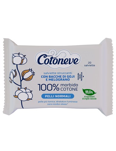 Busta da 20 salviette struccanti in cotone pelli normali Cotoneve 3673CV COTONEVE SALVIETTE E FAZZOLETTI