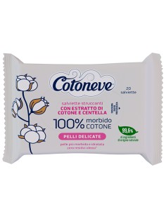 Busta da 20 salviette struccanti in cotone pelli delicate Cotoneve 3674CV COTONEVE SALVIETTE E FAZZOLETTI
