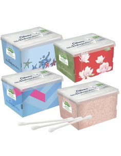 Eco pack da 300 bastoncini cotonati biodegradabili puliorecchie col. ass. Cotone 3572CV01 COTONEVE PERSONAL CARE
