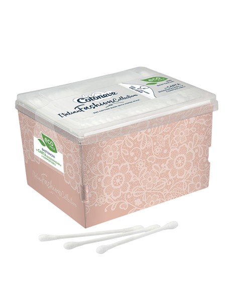 Eco pack da 300 bastoncini cotonati biodegradabili puliorecchie col. ass. Cotone 3572CV01 COTONEVE PERSONAL CARE