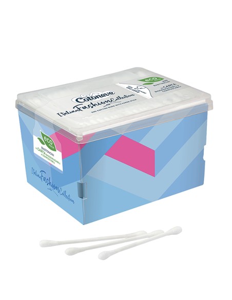 Eco pack da 300 bastoncini cotonati biodegradabili puliorecchie col. ass. Cotone 3572CV01 COTONEVE PERSONAL CARE