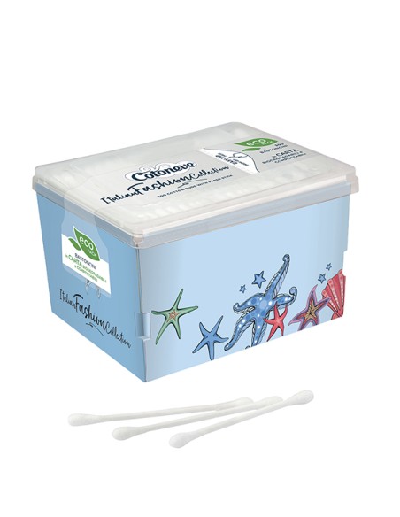Eco pack da 300 bastoncini cotonati biodegradabili puliorecchie col. ass. Cotone 3572CV01 COTONEVE PERSONAL CARE