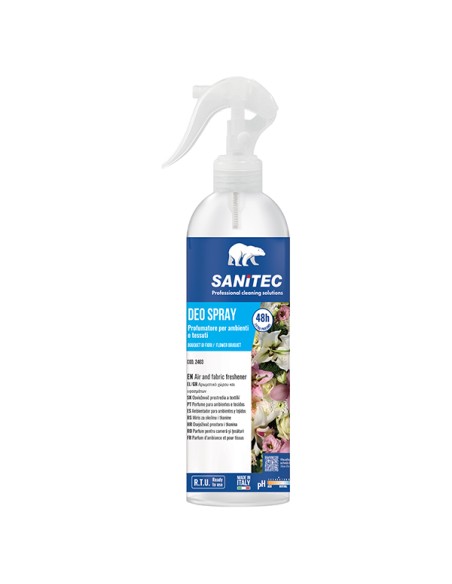 Profumatore per ambienti e tessuti Deo Spray 300ml bouquet di fiori Sanitec 2403 Sanitec ASSORBIUMIDITA'-PROFUMATORI-CANDELE
