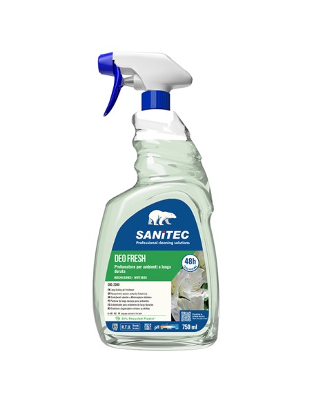 Profumatore per ambienti Deo Fresh 750ml muschio bianco Sanitec 2300 Sanitec ASSORBIUMIDITA'-PROFUMATORI-CANDELE