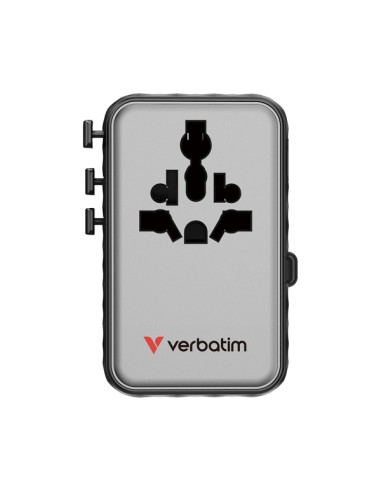 Adattatore da viaggio universale GaN III con cavo USB-C retrattile - Nero_Verbat 30191 VERBATIM ADATTATORI-CARICATORI DA VIAG...