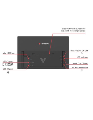 Monitor portatile 15.6" FHD LIGHT_Verbatim 32401 VERBATIM MONITOR