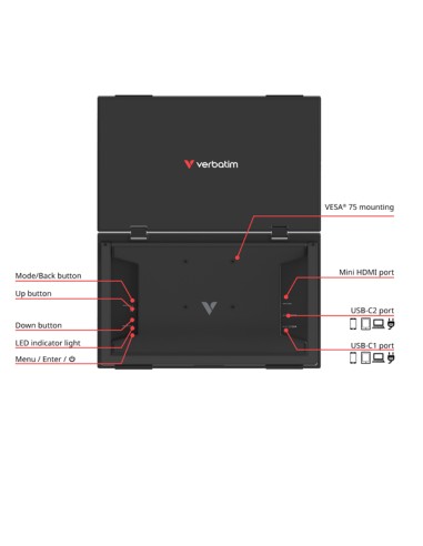 Monitor portatile 15.6" dual LIGHT_Verbatim 32403 VERBATIM MONITOR