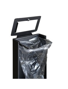 contenitore raccolta differenziata nero 90 lt con serratura pitto indifferenzia 747N FRONT STILCASA PATTUMIERE E BIDONI 2