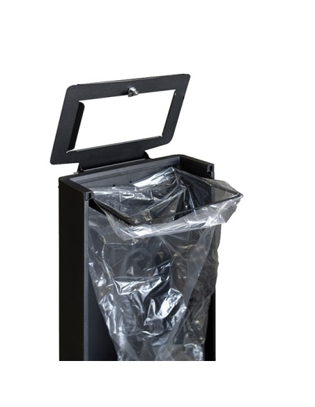 contenitore raccolta differenziata nero 90 lt con serratura pitto indifferenzia 747N FRONT STILCASA PATTUMIERE E BIDONI