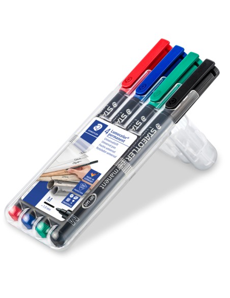 BUSTA 4 PENNARELLI LUMOCOLOR PERMANENT 317 M 1.0MM 317WP4