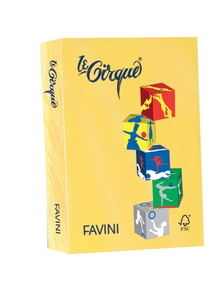 Carta LECIRQUE A4 80gr 500fg giallo sole 202 FAVINI A71B504