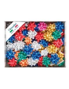 100 stelle nastro liscio 6800 10mmxØ5cm colori assortiti natale Brizzolari 00163300