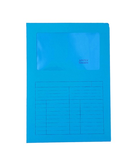 Sintex box conf. 150 cartelline a L con finestra Sintex in 5 colori assortiti Bl S0449