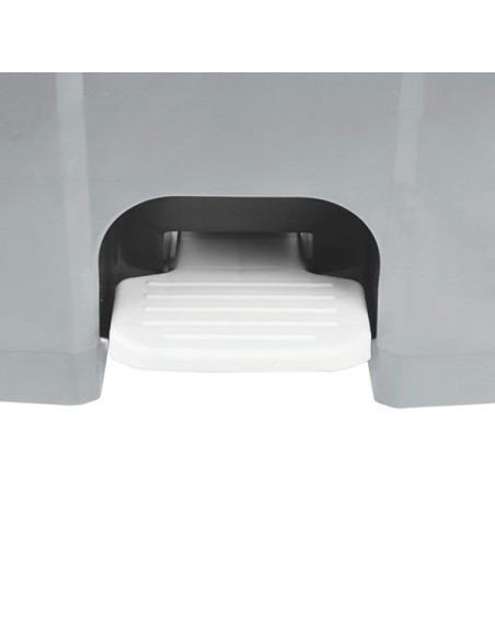 Contenitore mobile a pedale in plastica riciclata Ecoconti 80lt grigio e grigio 912872