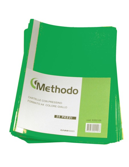 Conf. 25 cartelle con pressino verde Methodo X202110