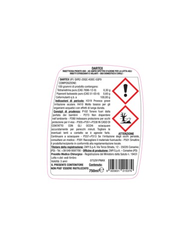 Insetticida antizanzare pronto all'uso 750ml Protemax PROTE191