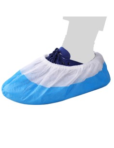 Conf 50 sovrascarpe antiscivolo taglia unica PLP/CPE bicolore bianco/azzurro Ref SCPC085/U Reflexx ABBIGLIAMENTO MONOUSO