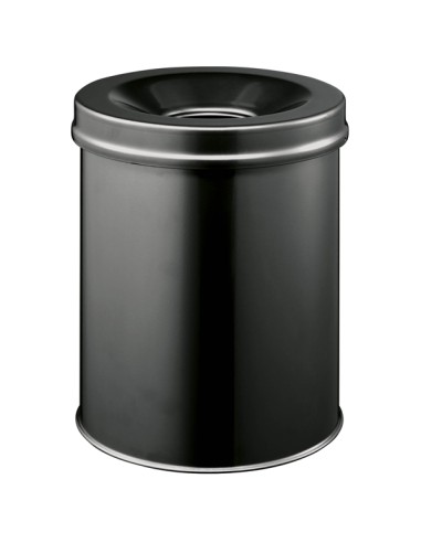 Cestino gettacarte tondo SAFE autoestinguente nero 15L Durable 3305-01 DURABLE CESTINI E POSACENERE
