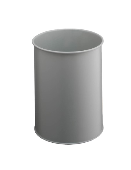 Cestino gettacarte tondo in metallo grigio 15L Durable 3301-10 DURABLE CESTINI E POSACENERE