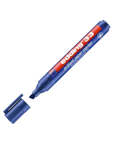MARCATORE EDDING 33 PERMANENTE PUNTA SCALPELLO BLU E-33 003
