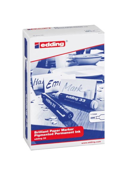 MARCATORE EDDING 33 PERMANENTE PUNTA SCALPELLO BLU E-33 003