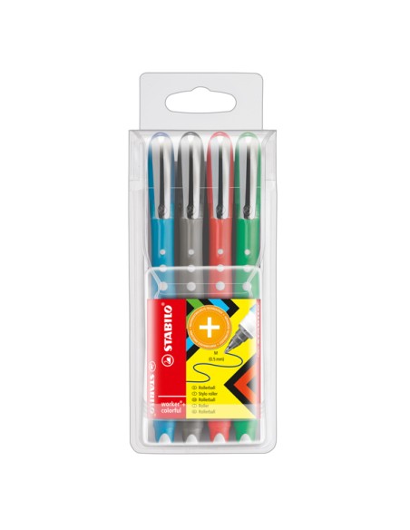 ASTUCCIO 4 ROLLER WORKER®Colorful 0,5mm col. assortiti STABILO 2019/4