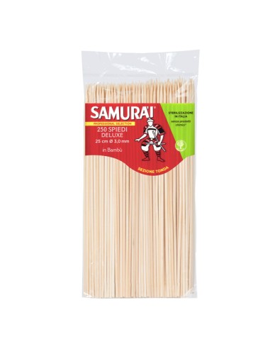 Conf. 250 Spiedi delux in bambU' 25cm Samurai Party G2SM-0938R