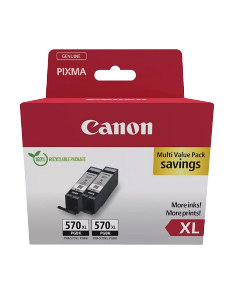 Canon scatola con 2 SERBATOIOINCHIOSTRO NERO A PIGMENTI PGI-570 XLBK 0318C010AA