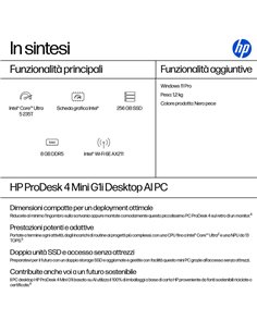 HP ProDesk 4 G1i AI PC Intel Core Ultra 5 235T 8 GB DDR5-SDRAM 256 GB SSD Windows 11 Pro Mini PC Nero 2