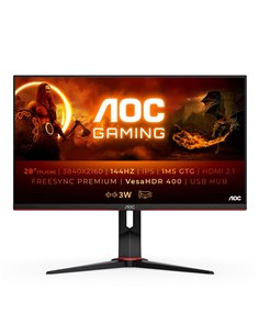 AOC G2 U28G2XU2/BK Monitor PC 71,1 cm (28) 3840 x 2160 Pixel 4K Ultra HD LED Nero, Rosso