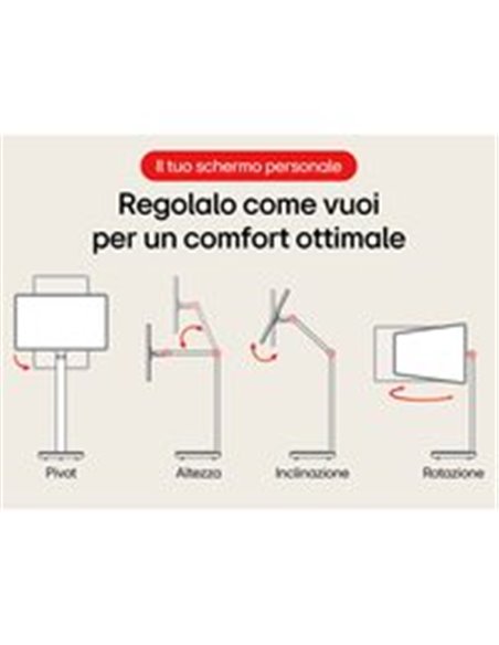 LG Swing 32U889SA Schermo Personale 32 4K Touch, base con rotelle, webOS