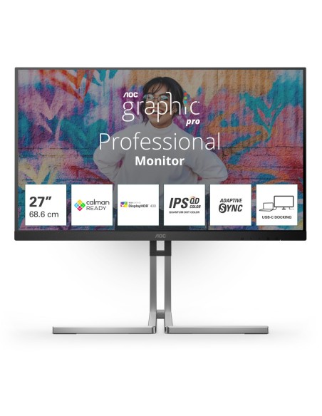 AOC Q27U3CV Monitor PC 68,6 cm (27) 2560 x 1440 Pixel Quad HD LCD Nero