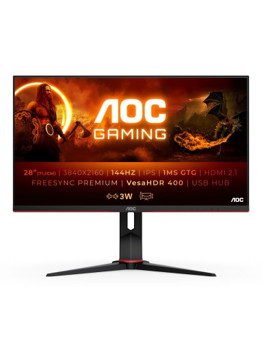 AOC G2 U28G2XU2/BK Monitor PC 71,1 cm (28) 3840 x 2160 Pixel 4K Ultra HD LED Nero, Rosso
