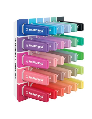 Deskset 30 evidenziatori Stabilo Boss Pantone 70/30-6 STABILO COLORE LIQUIDO