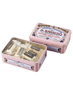 Scrigno regalo rosa in metallo con torroni bianchi friabili 100gr Barbero METT D. Barbero PASTICCERIA E STRENNE