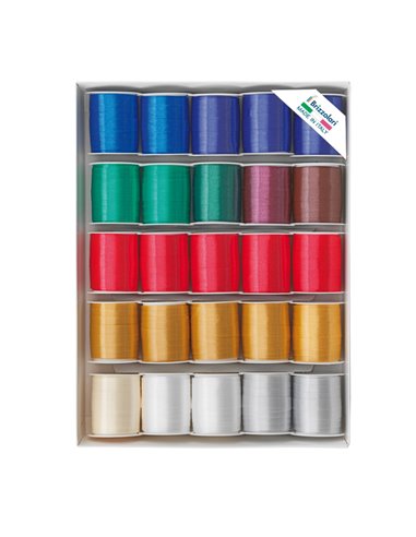 25 rocche nastro liscio 6800 10mmx10mt colori assortiti natale Brizzolari 00307900