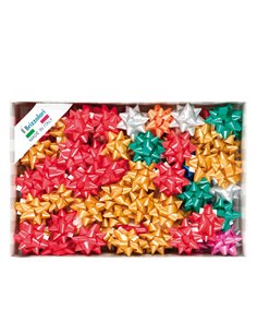 100 stelle nastro liscio 6800 14mmxØ6,5cm colori assortiti natale Brizzolari 00064300
