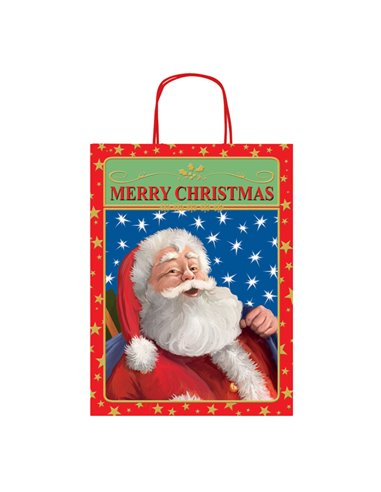Shopper carta kraft c/manici in carta ritorta 16x21x8cm fant. natale Sadoch SDX16000NAT