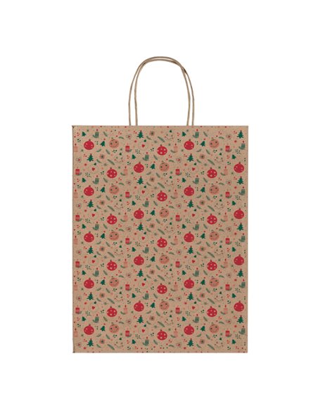 Shopper carta kraft c/manici in carta ritorta 36x46x12cm fant. natale Sadoch SDX36000NAT