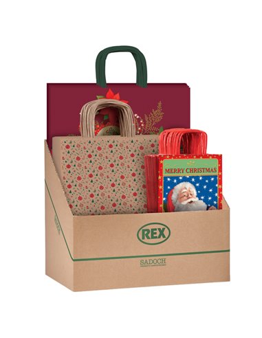 Espositore 100pz shopper natale fantasie assortite Sadoch SCNEBBNAT