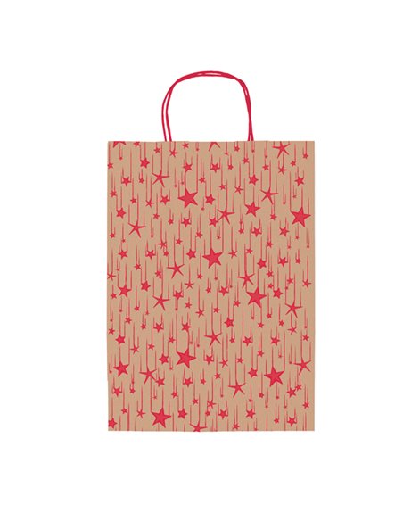 Shopper natale stelline rosse 36x12x41cm Sadoch SDF36260F
