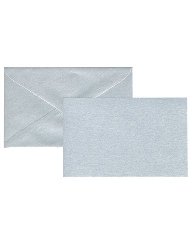 Biglietto Natale semplice neutro c/busta 9x14cm argento Sadoch 2100ARG