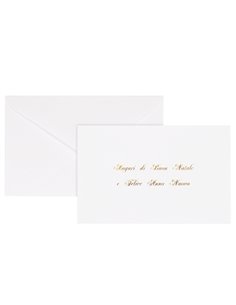 Biglietto Natale semplice c/busta e stampa in oro 9x14cm bianco Sadoch 2101